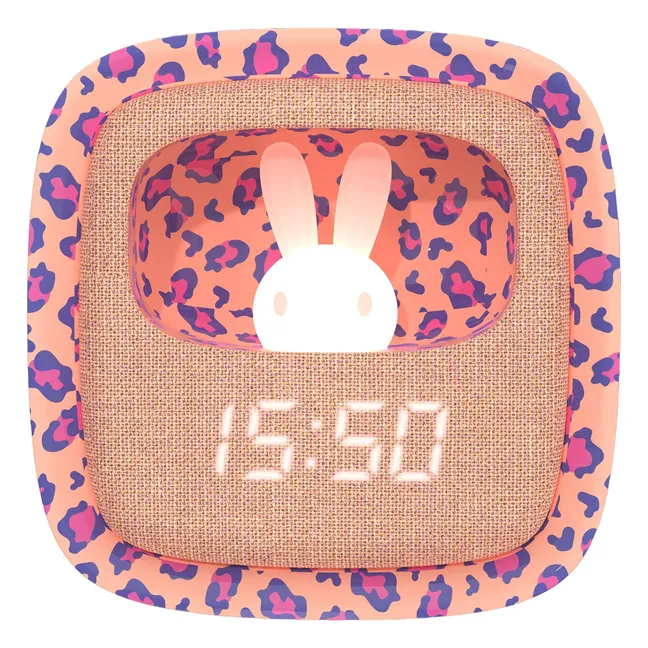 MOB BILLY CLOCK AND LIGHT - LEOPARD ROSE
