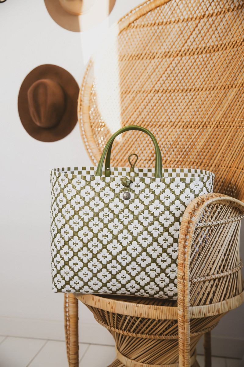 Handed By - Motif Bag - Shopper Einkaufskorb Grösse  L /  Farbe Olive