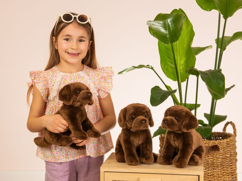 Teddy Hermann Labrador Hund dunkelbraun sitzend 25cm