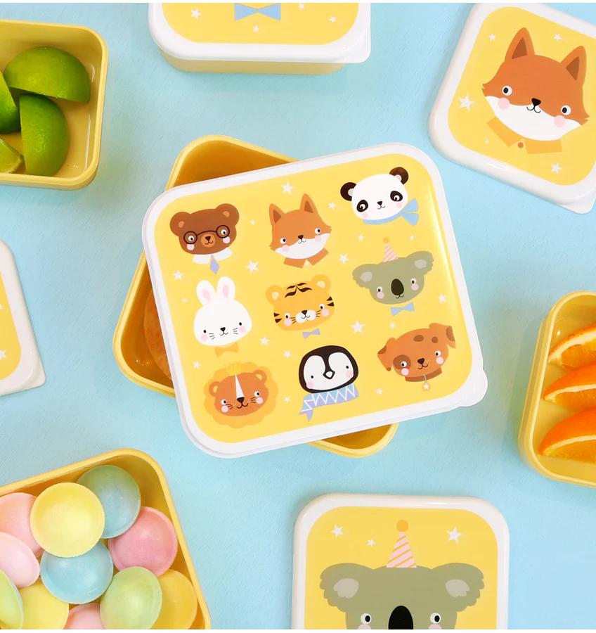 A Little Lovely Company Brot- und Snackdosen Set: Tierfreunde