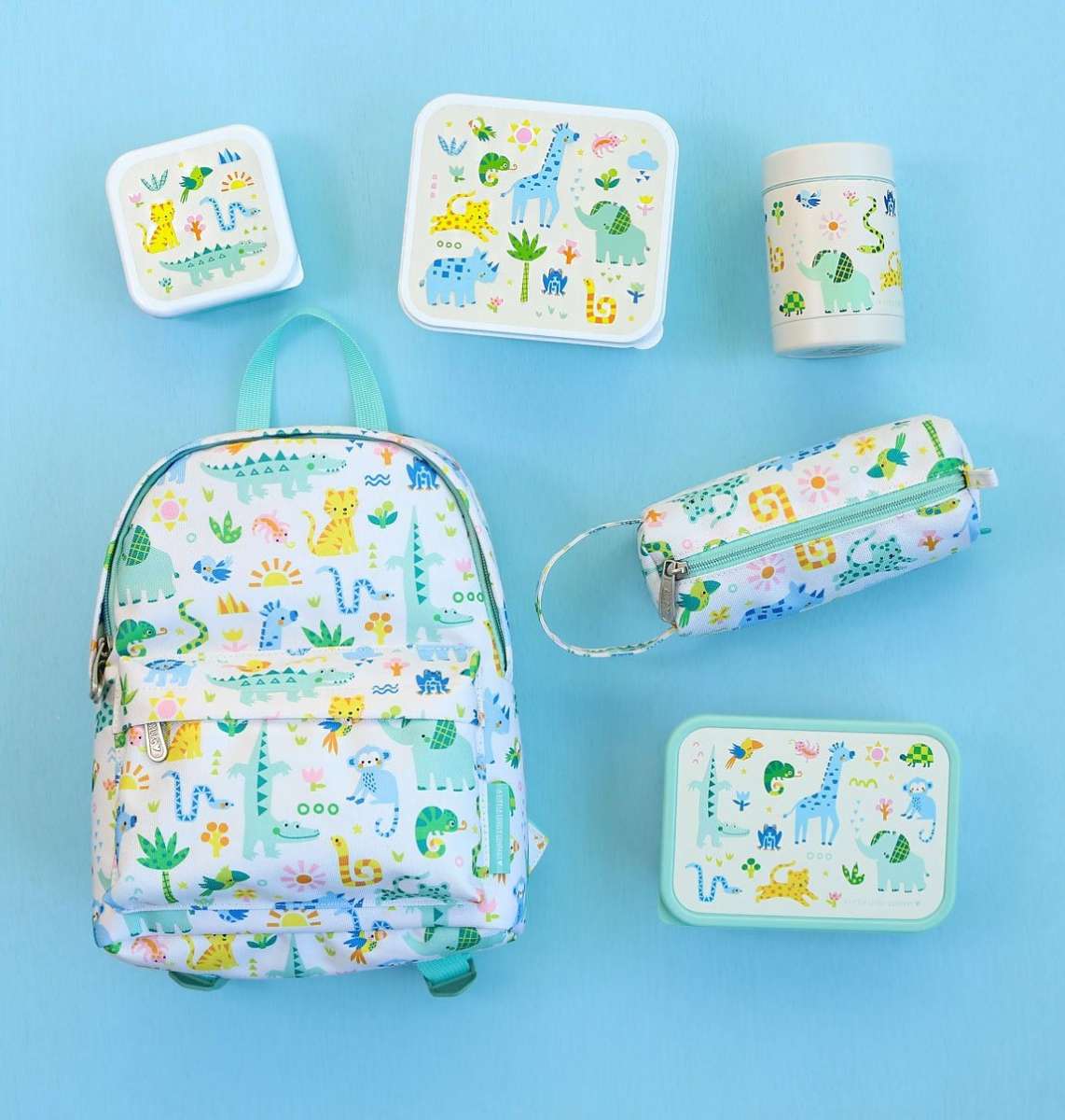 A Little Lovely Company  Brot- und Snackdosen 4er Set Dschungel