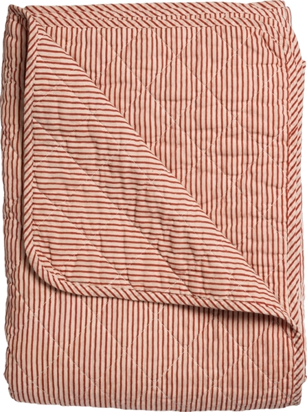 Au Maison Tagesdecke Ethnic rot-beige gestreift aus Baumwolle 140x180 cm 
