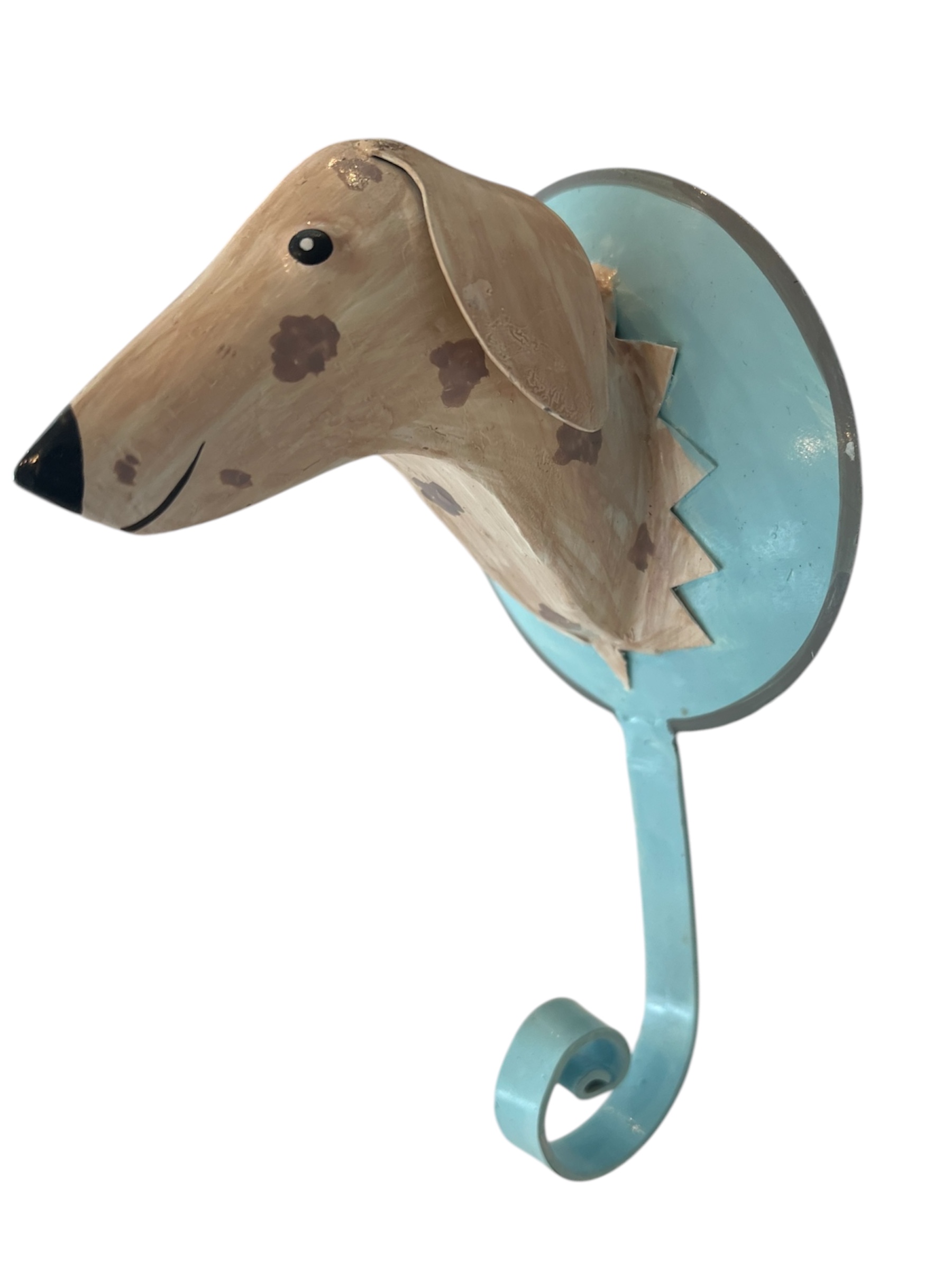 Pape Kunstgewerbe Wandhaken - Hund Platte Blau
