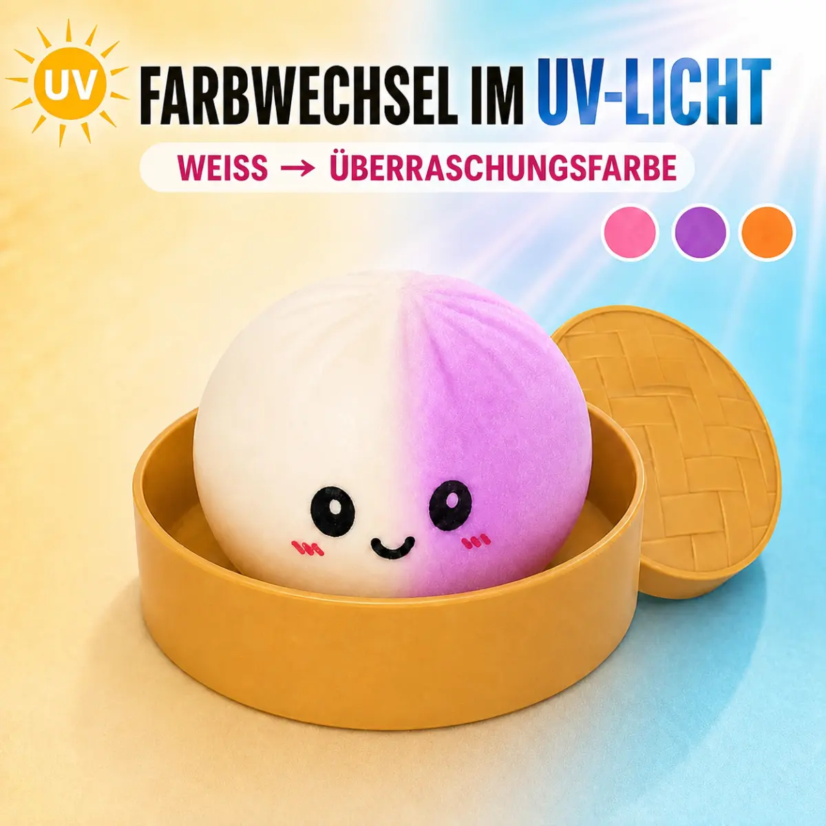 HHC Squishy Mystery Dumpling mit Farbwechsel 8,5cm