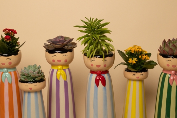Au Maisson Vase Mrs & Miss Orange Mint 25x10 cm 