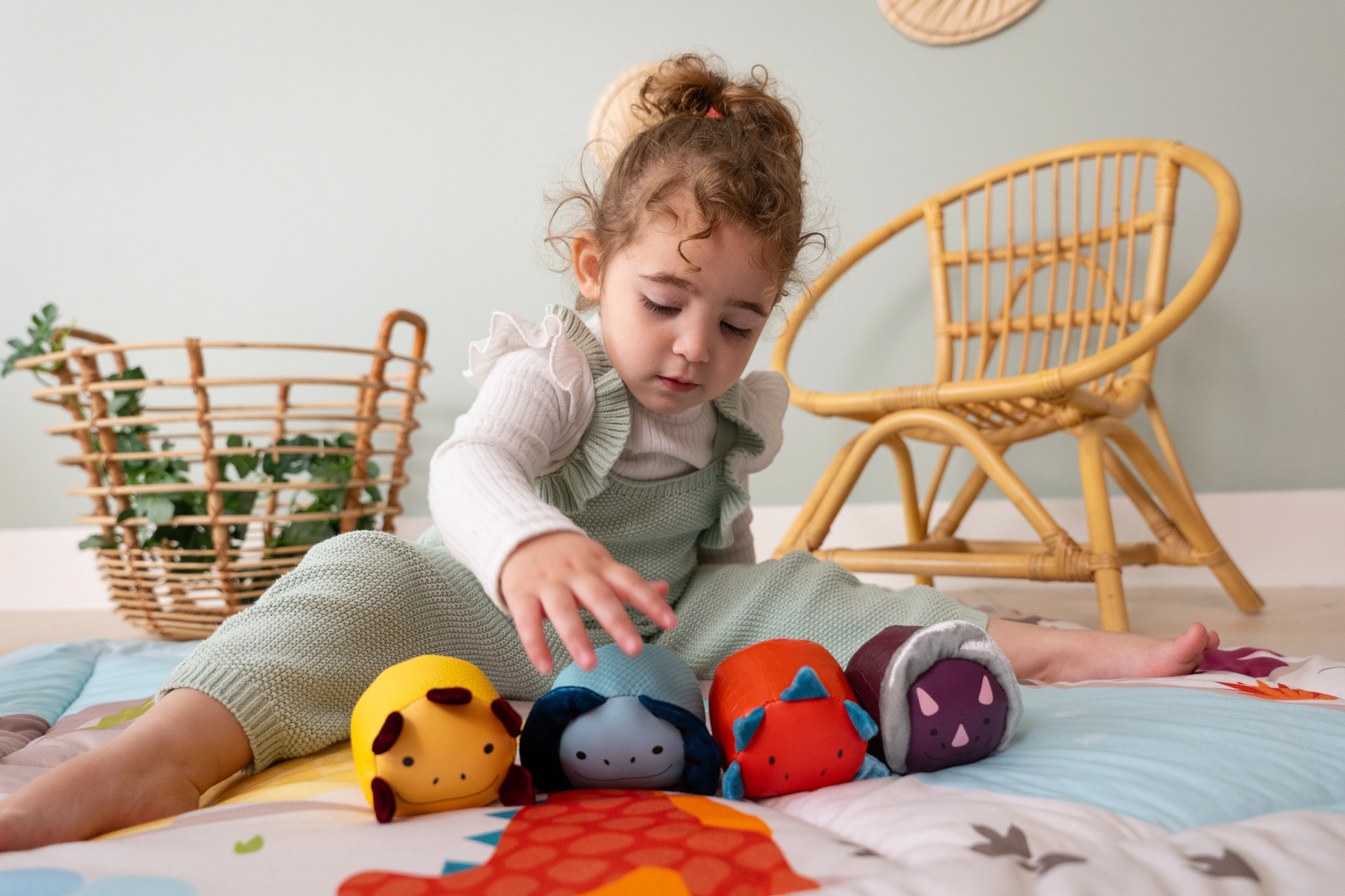 little big friends Sensory Ball Spielzeug für baby, 4er Set.  Dino Friends