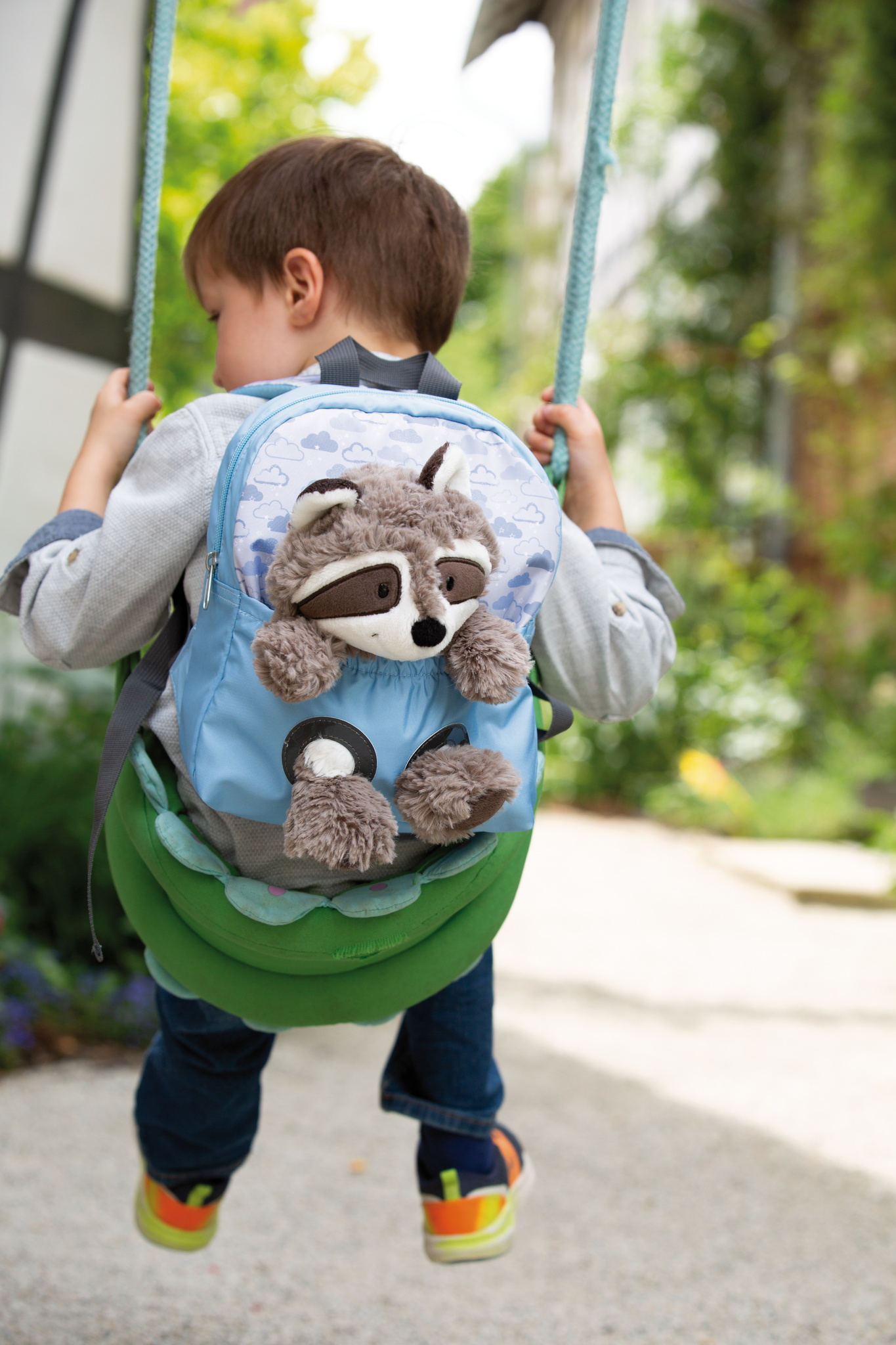Nici Rucksack mit Waschbär Plüschtier  