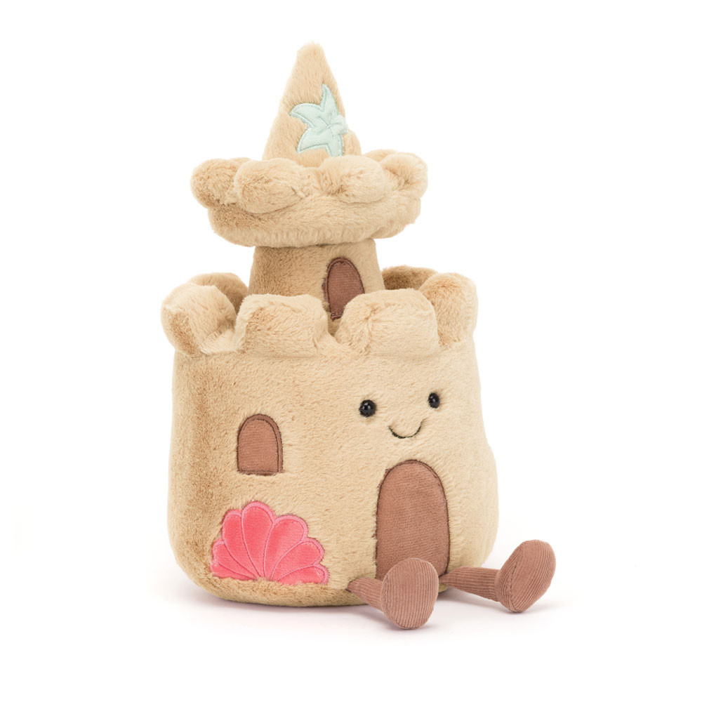 Jellycat Amuseables Sandcastle Kuscheltier 29 cm – originelle Sandburg aus Plüsch, Stofftier für Kinder zum Spielen, Kuscheln und Verschenken
