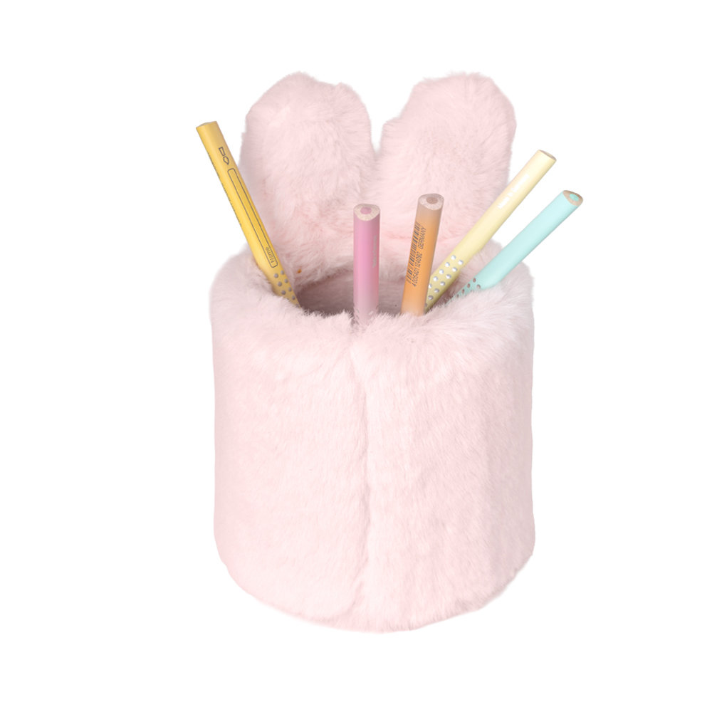 Lulubug Handmade Plüsch Stiftebecher „Hase Hoppy“, rosé