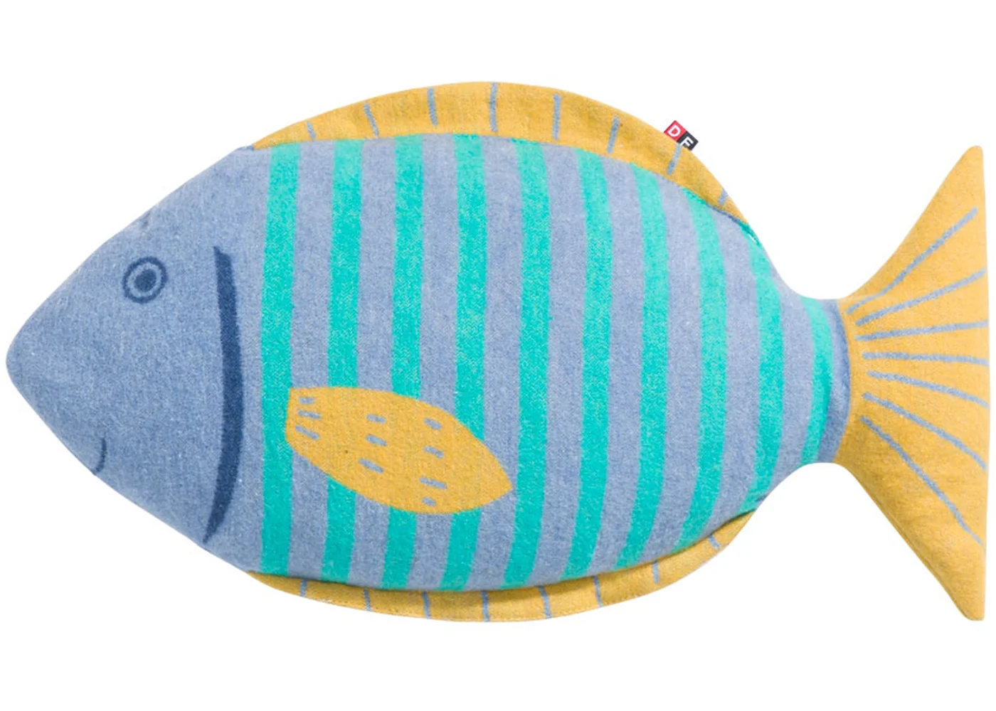 David Fussenegger Gefülltes Kissen Fisch 30 x 54 cm - Blau - GRS zertifiziert