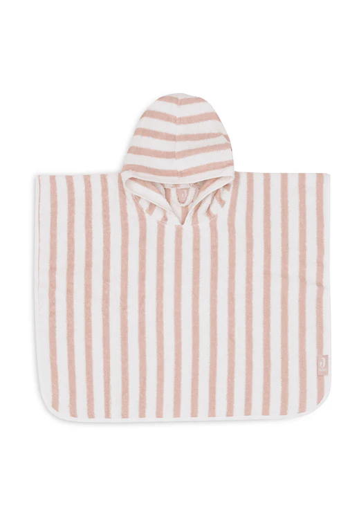 Jollein Badeponcho Stripe Frottee - Wild Rose - GOTS Jollein Badeponcho Stripe Frottee - Wild Rose - GOTS