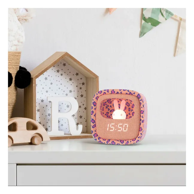 MOB BILLY CLOCK AND LIGHT - LEOPARD ROSE