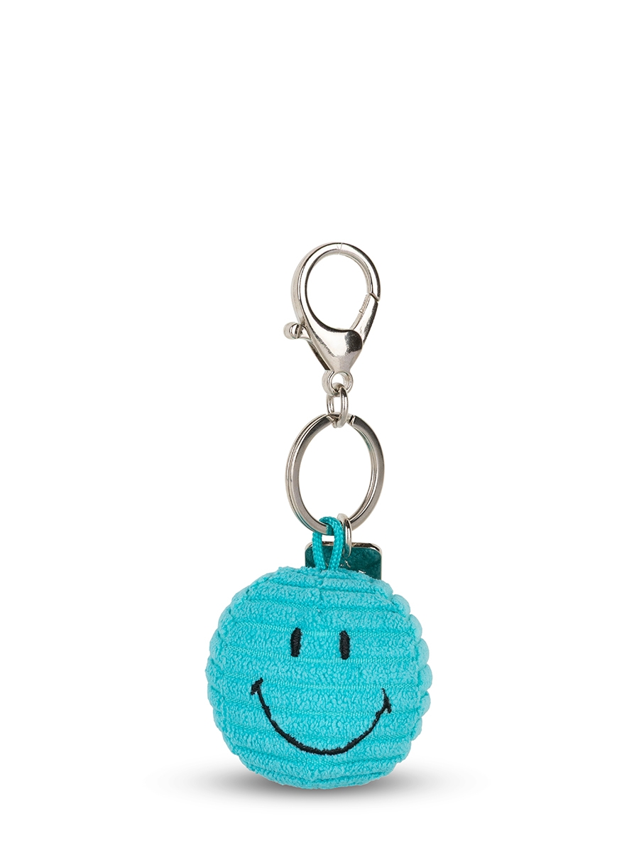 Bon Ton Toys Smiley Keychain in Turkis - Charm - Schlüsselanhänger aus Cord 4,5cm 