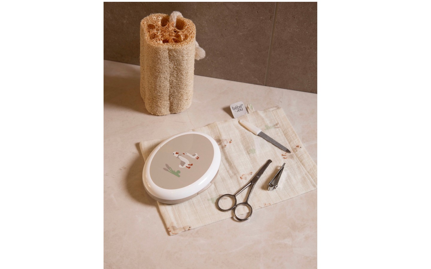 Bebe-Jou Baby Maniküreset Soft Spring mit Gänse Motiv