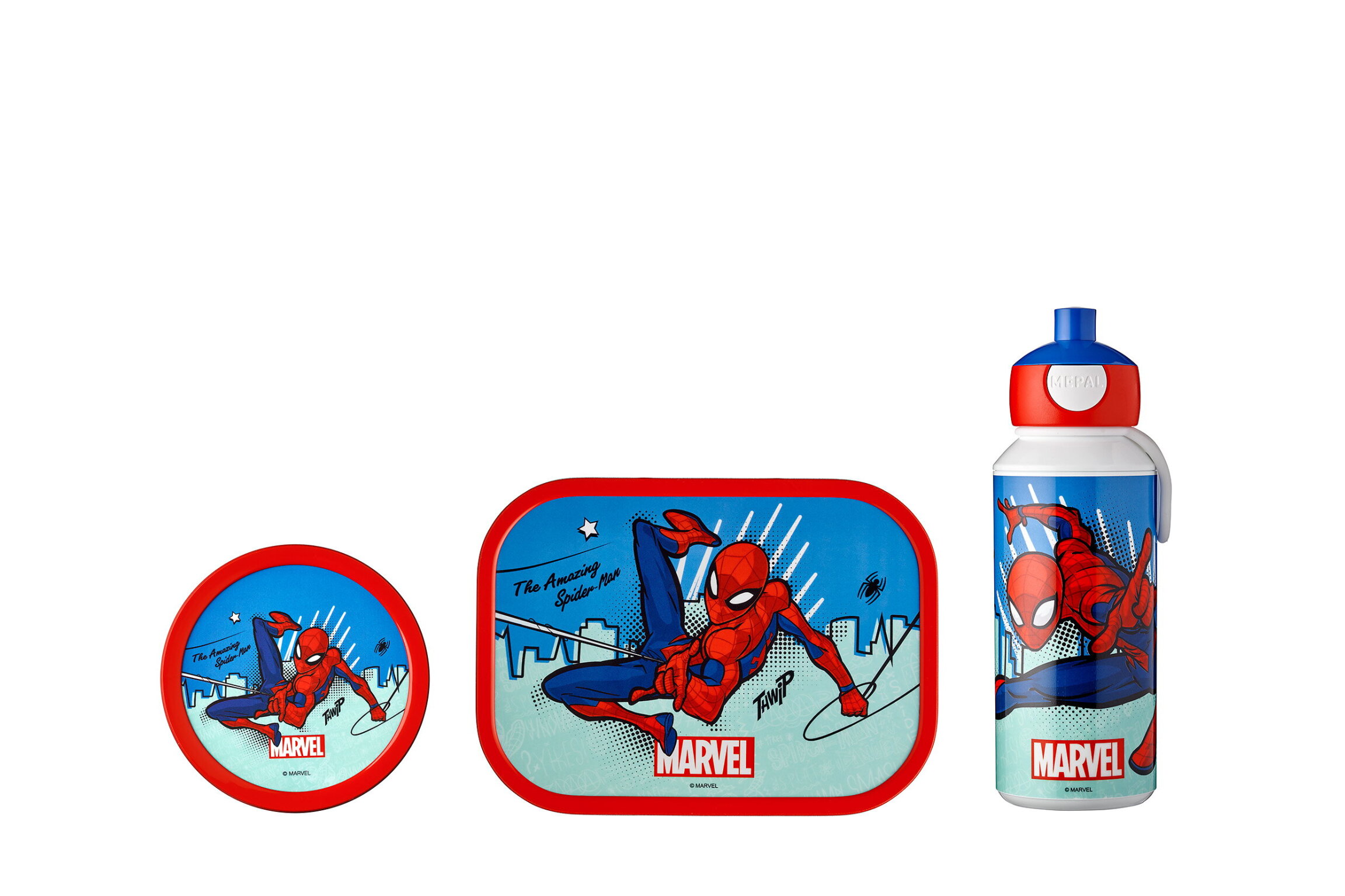 MEPAL Campus Lunchset  (Pop-up-Trinkflasche, Brotdose & Fruchtbox) - Spiderman