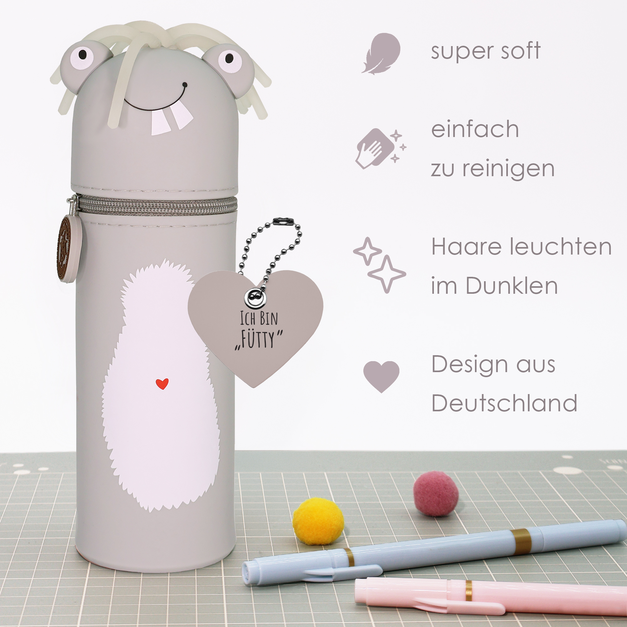 Lulubug Handmade - Loveria by Bell Trade Lustiges Tiermäppchen aus Silikon lustige Monster