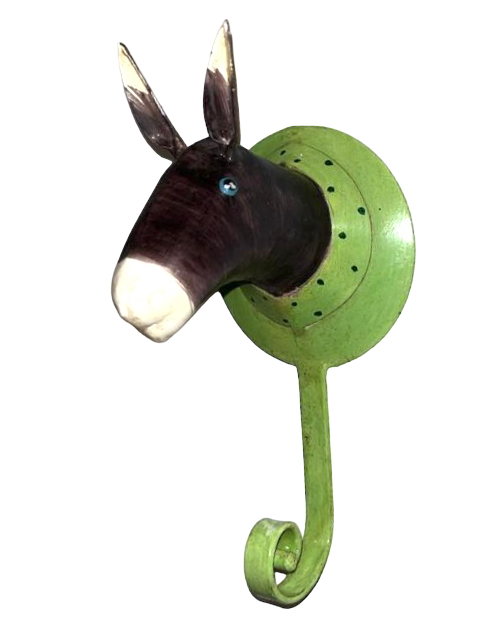 Pape Kunstgewerbe Wandhaken Esel (Grün Konfetti) 