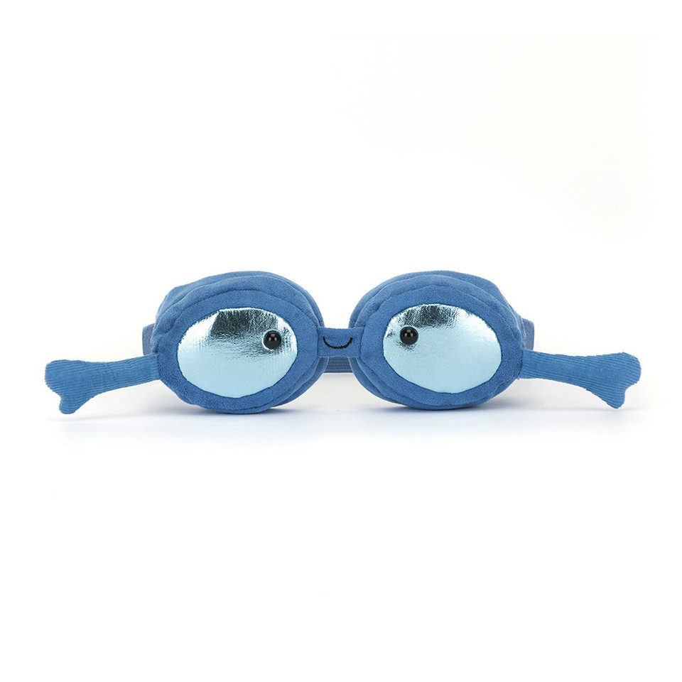 Jellycat Amuseables Sports Swimming Goggles Kuscheltier - Schwimmbrille 16cm, witziges Stofftier mit Schwimmbrille, originelles Plüschtier zum Spielen, Sammeln und Verschenken