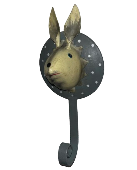 Pape Kunstgewerbe Wandhaken Hase (Grau Konfetti) 