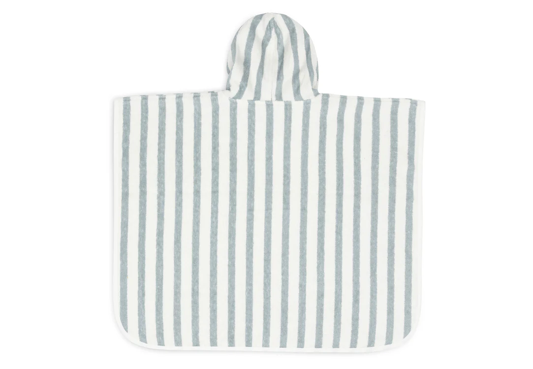 Jollein Badeponcho Stripe Frottee - Sea Green - GOTS