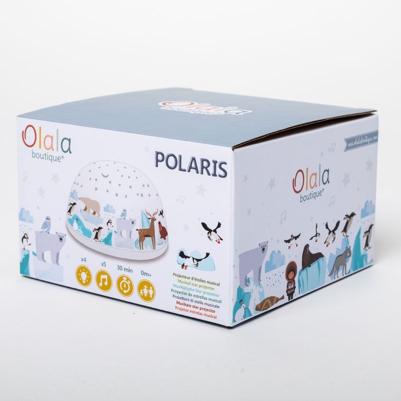 Olala Boutique Sternenlichtprojektor mit Spieluhr Polaris / Polarmeer