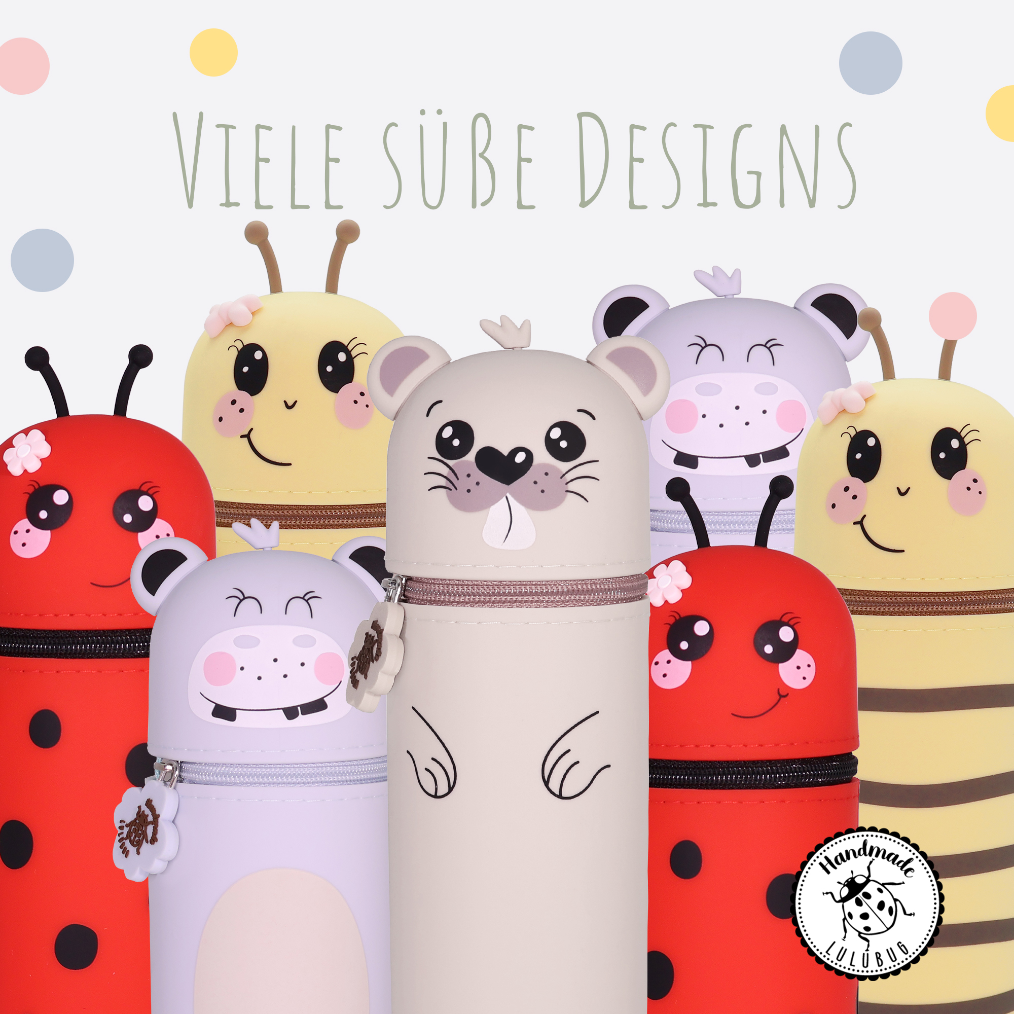 Lulubug Handmade - Loveria by Bell Trade Lustiges Tiermäppchen aus Silikon lustige Tiermotive 