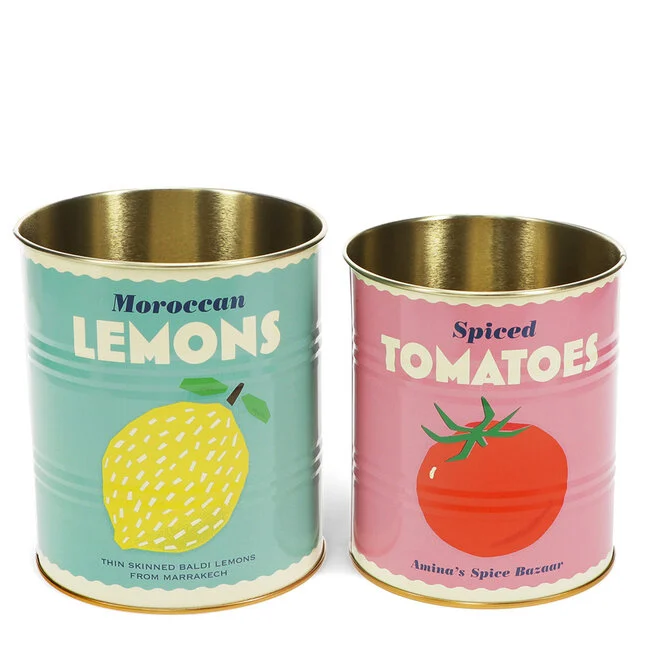 Rex London Retro Dosen 2 Stück Lemon and Tomato 