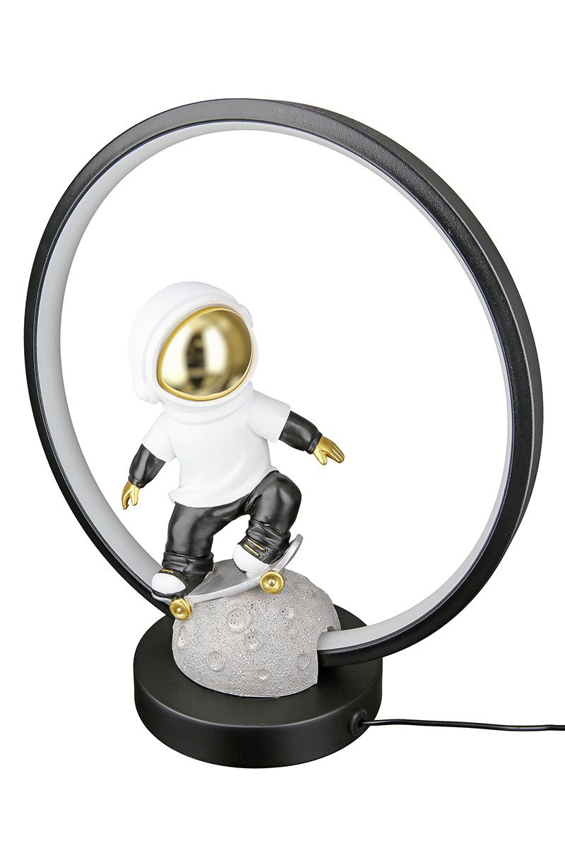 Gilde Handwerk LED Leuchte/Figur Astronaut "Apollo" goldfarben 