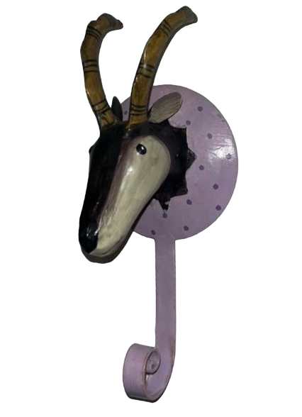 Pape Kunstgewerbe Wandhaken Ziegenbock (Lila Konfetti)  