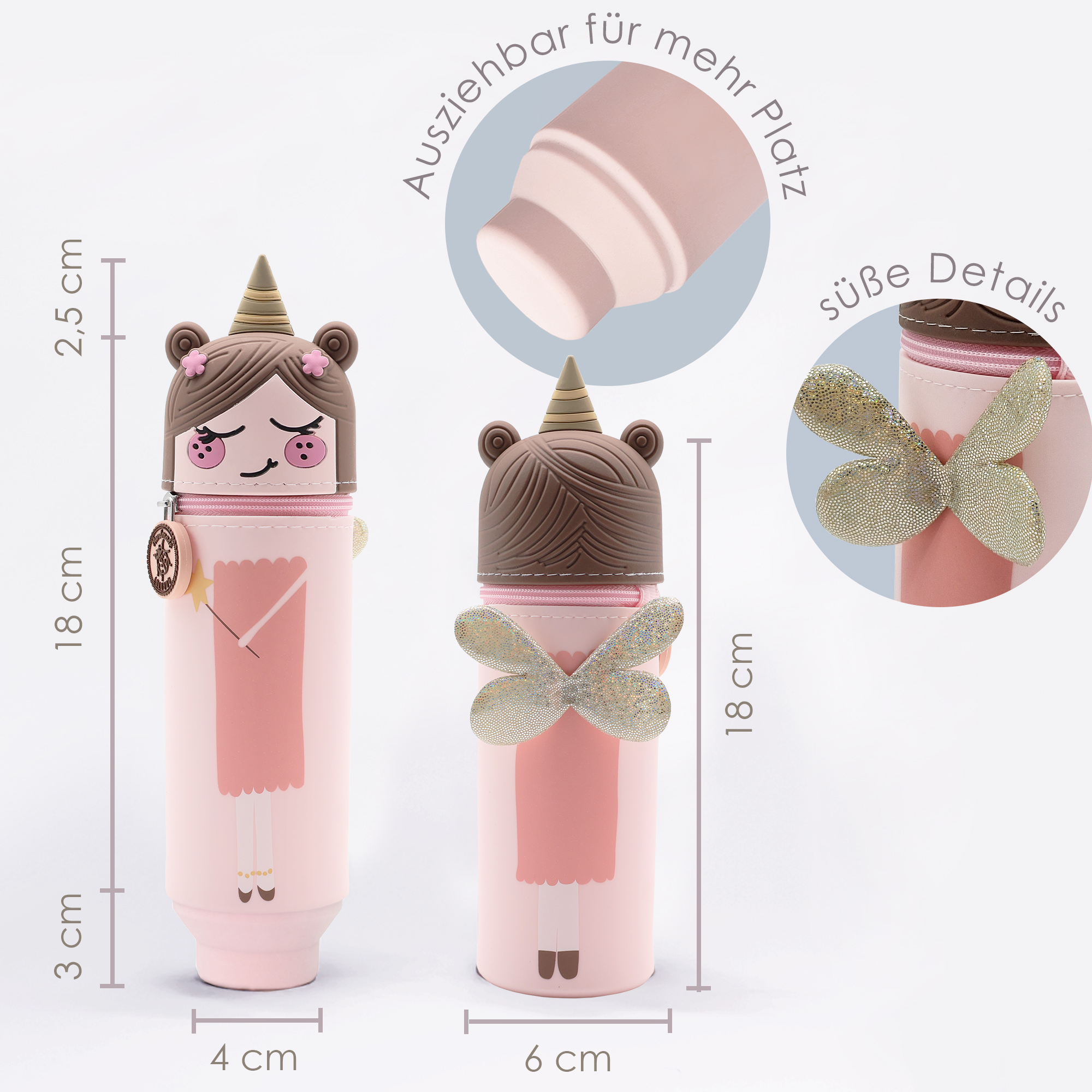 Lulubug Handmade -Loveria by Bell Trade Lustiges Tiermäppchen aus Silikon Fee Anni