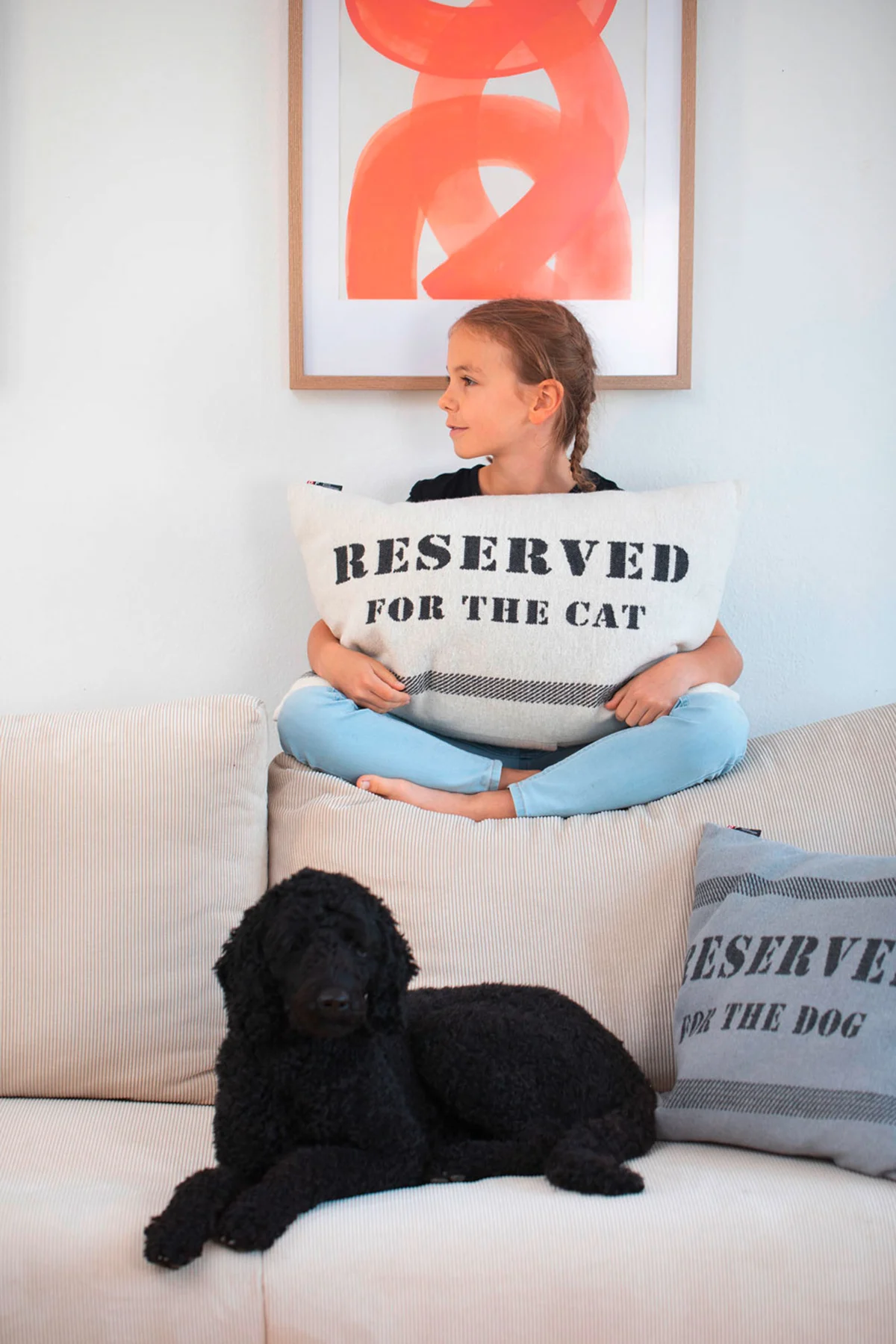 David Fussenegger NOVA Kissenhülle „reserved for the cat“ (GRS) 60x40cm