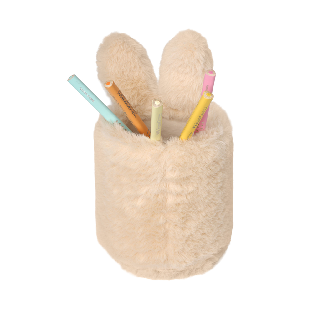Lulubug Handmade Plüsch Stiftebecher „Hase Hoppy“, beige