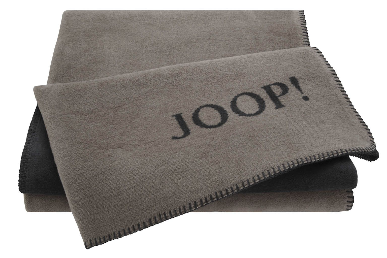 Biederlack Wohn- und Kuscheldecke "JOOP! Uni-Doubleface" taupe-anthrazit