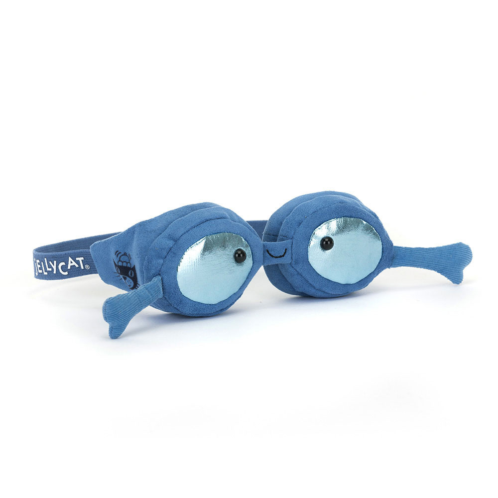 Jellycat Amuseables Sports Swimming Goggles Kuscheltier - Schwimmbrille 16cm, witziges Stofftier mit Schwimmbrille, originelles Plüschtier zum Spielen, Sammeln und Verschenken