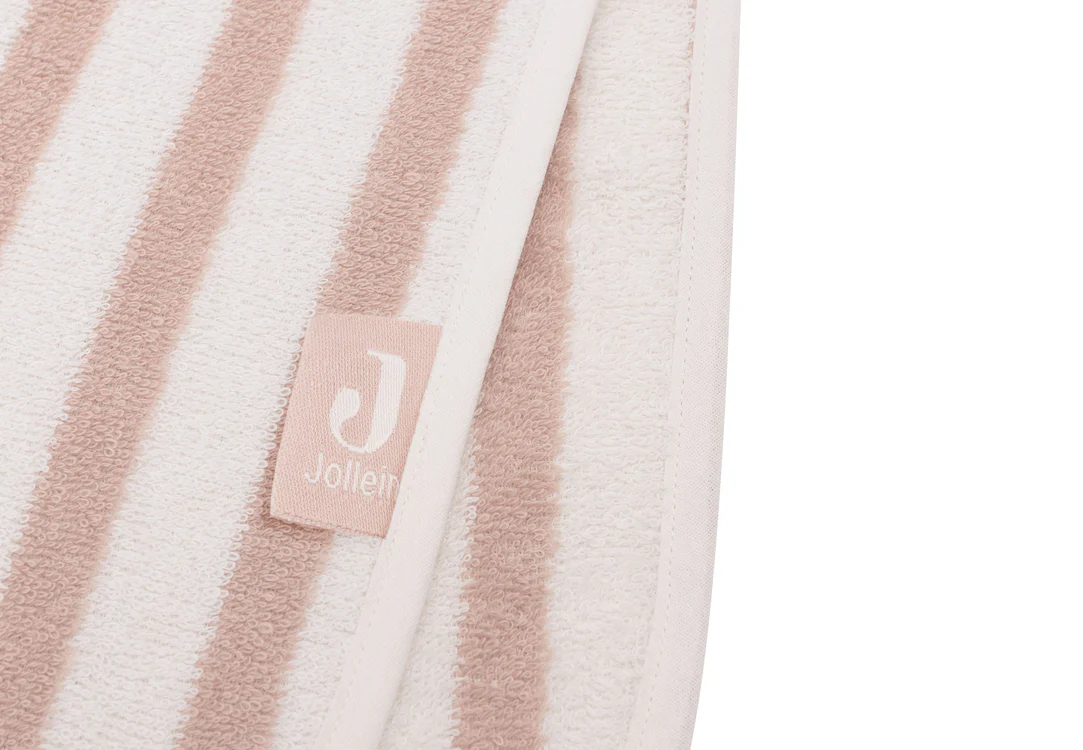 Jollein Badeponcho Stripe Frottee - Wild Rose - GOTS Jollein Badeponcho Stripe Frottee - Wild Rose - GOTS