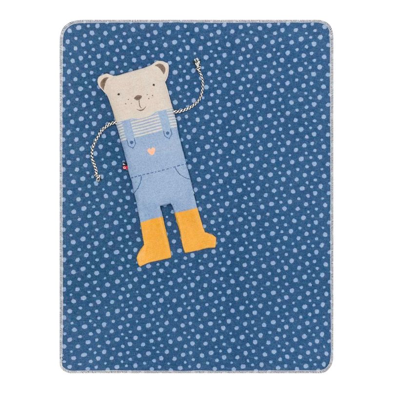 David Fussenegger JUWEL Dream Set Decke in der Puppe Bär 70 x 90 cm - Blau