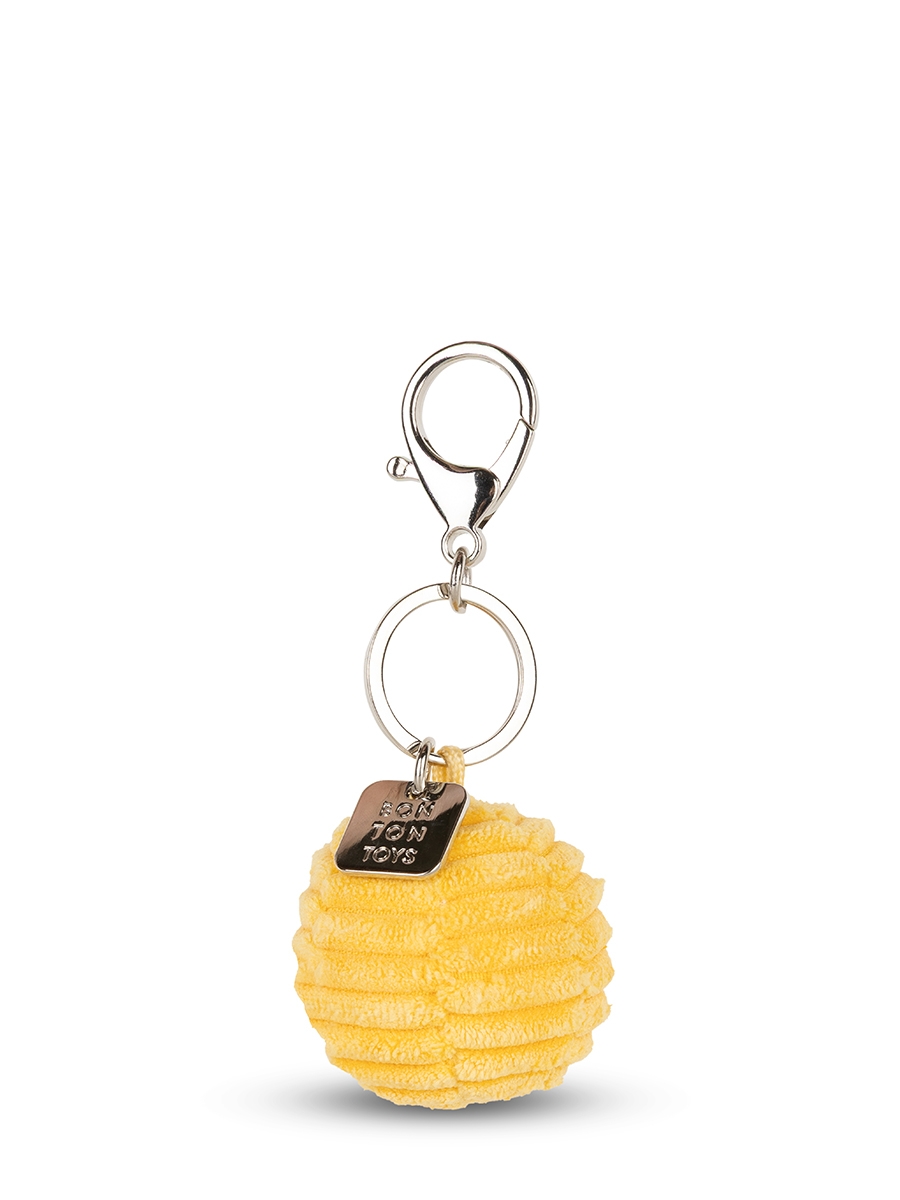 Bon Ton Toys Smiley Keychain in Gelb - Charm - Schlüsselanhänger aus Cord 4,5cm 