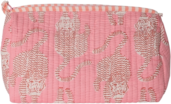 Au Maison Kosmetiktasche Artisan gesteppt Rosa mit Tiger 12x20 cm
