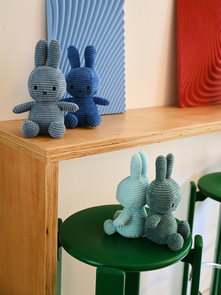 Bon Ton Toys Miffy Corduroy - Cord Hase in Teal - Petrol Blau 23 cm