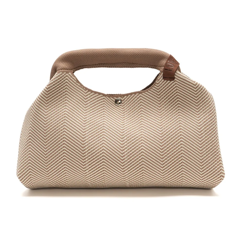 LOT83 Clutch Senna -  Beige Creme mit Griff 