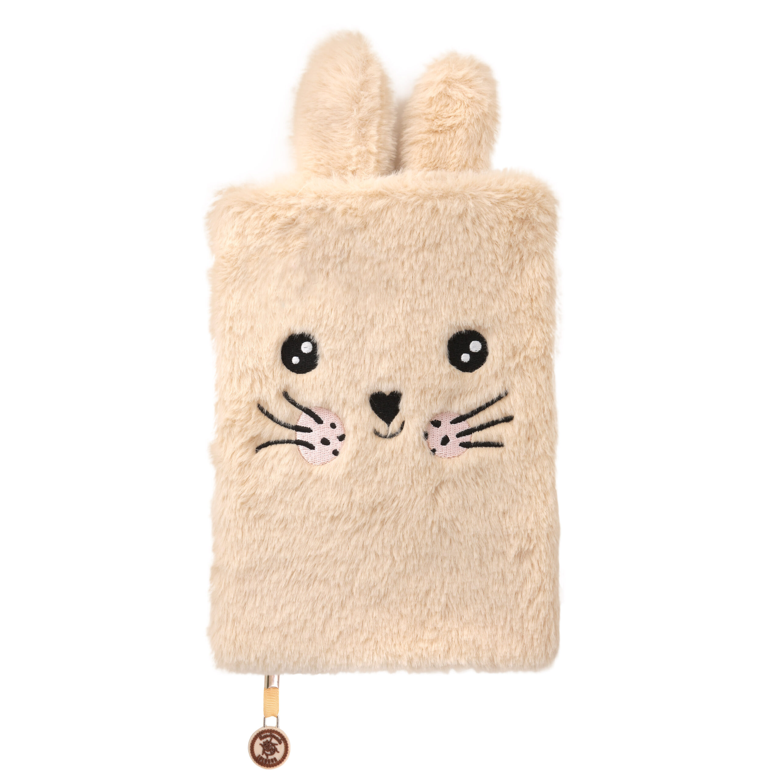 Lulubug Handmade  - Loveria by Bell Trade Plüsch Notizbuch „Hase Hoppy“, beige