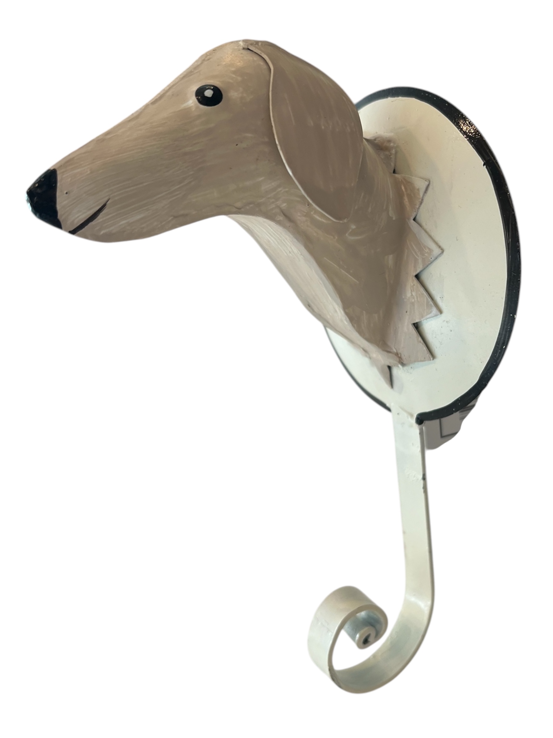 Pape Kunstgewerbe Wandhaken - Hund Platte Creme