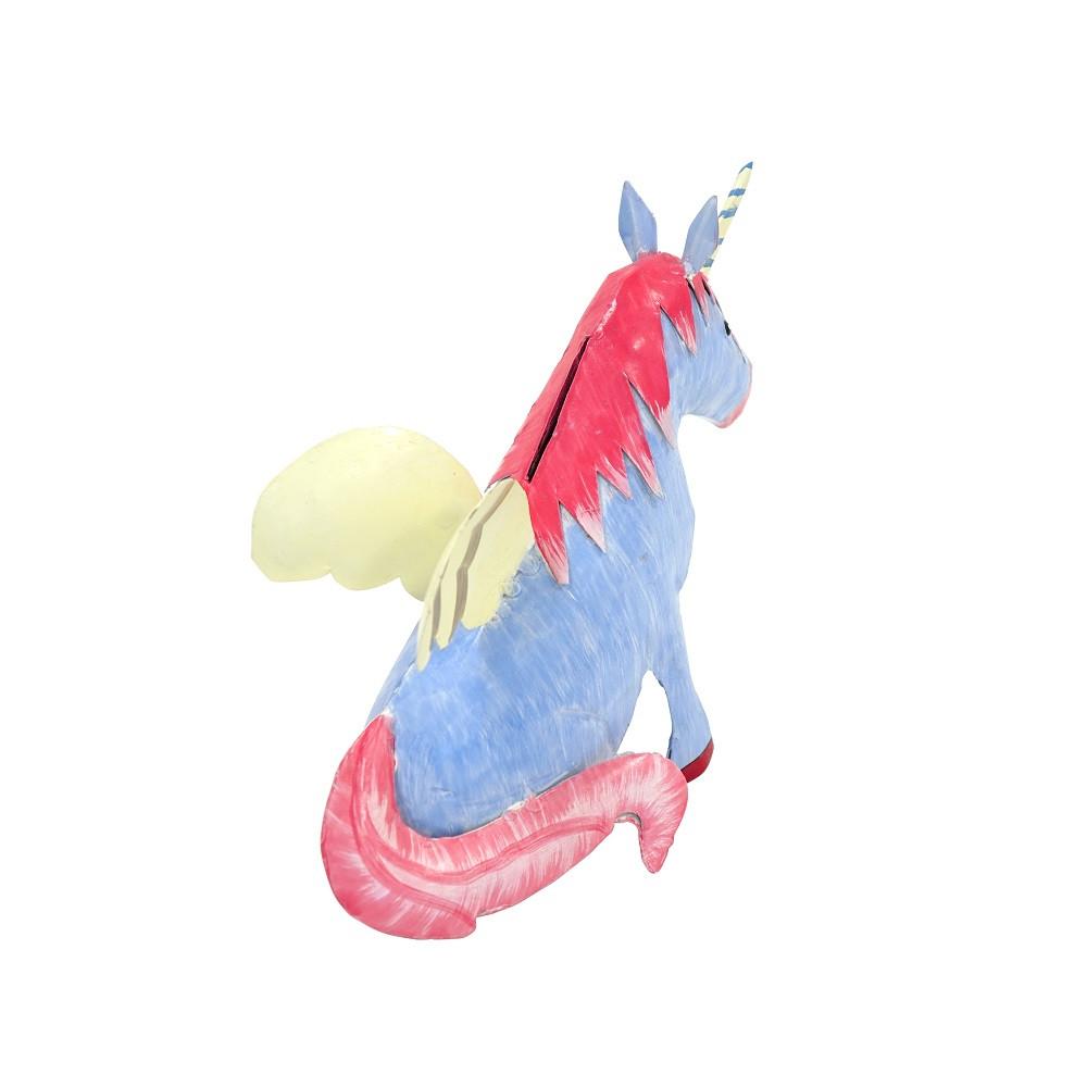 Pape Kunstgewerbe Metall Spardose Einhorn blau
