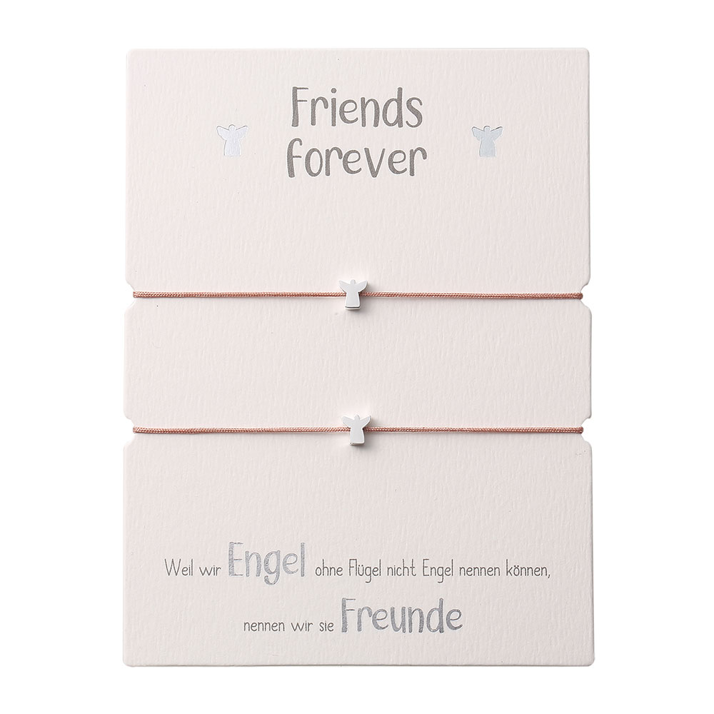 Freundschaftsarmbänder - "Friends forever"  versilbert - Schutzengel