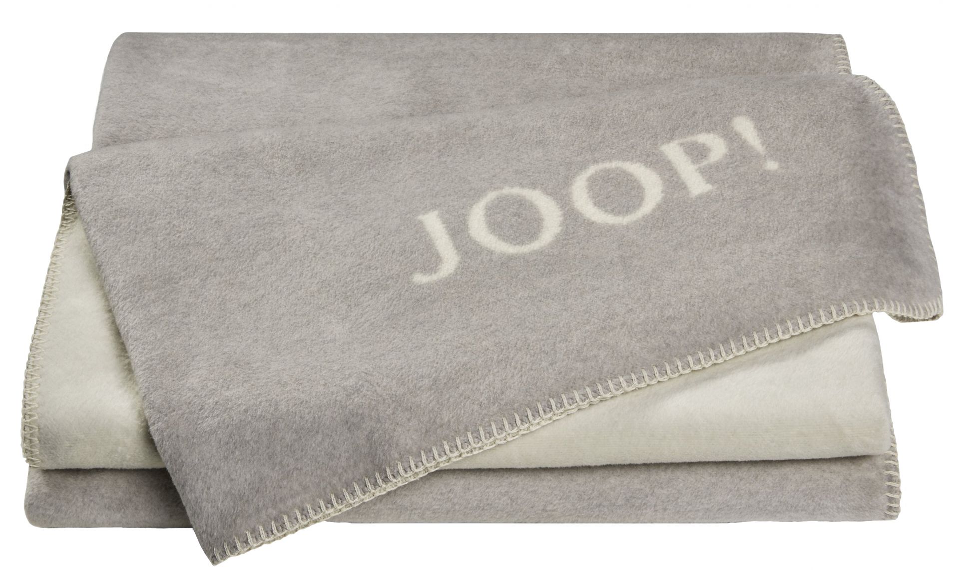 Biederlack Wohn- und Kuscheldecke "JOOP! Uni-Doubleface" rauch-ecru