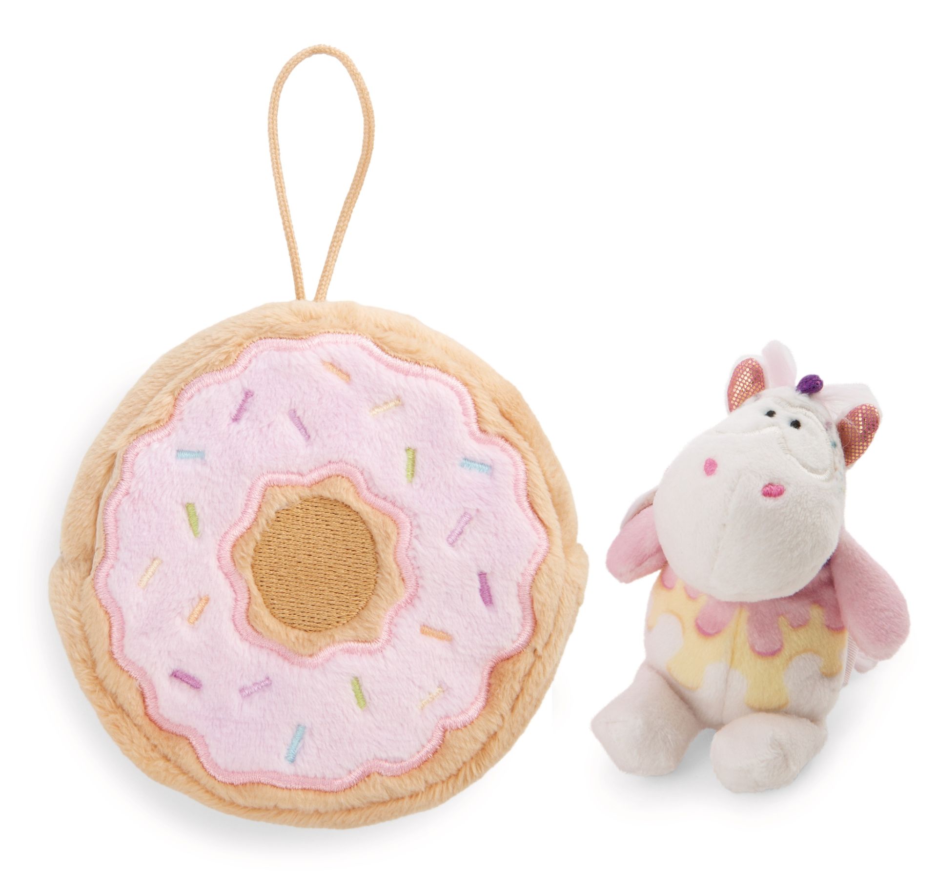 Nici Kuscheltier Einhorn Sweety Rainbow in Donut mit Loop NICI GREEN 