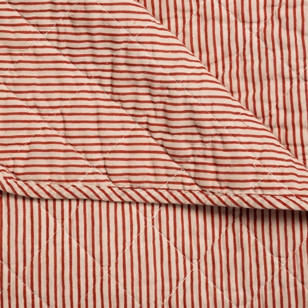 Au Maison Tagesdecke Ethnic rot-beige gestreift aus Baumwolle 140x180 cm 