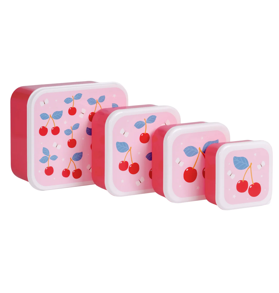 A Little Lovely Company  Brot- und Snackdosen 4er Set Kirschen A Little Lovely Company  Brot- und Snackdosen 4er Set Kirschen