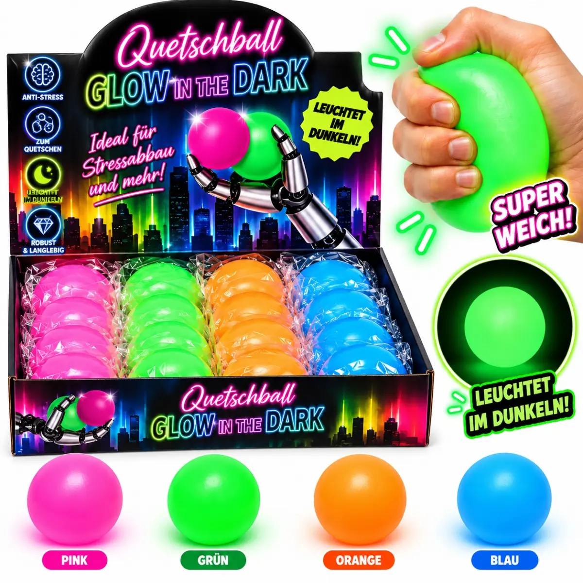 HHC Squishy Glow in the Dark Ball
