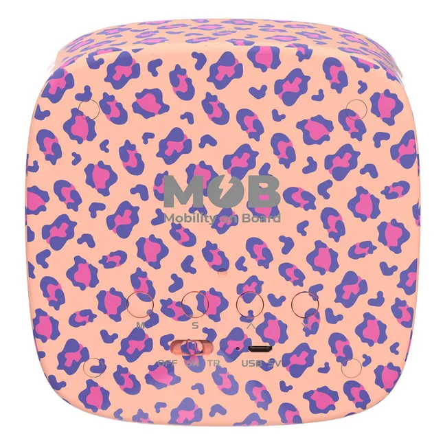 MOB BILLY CLOCK AND LIGHT - LEOPARD ROSE